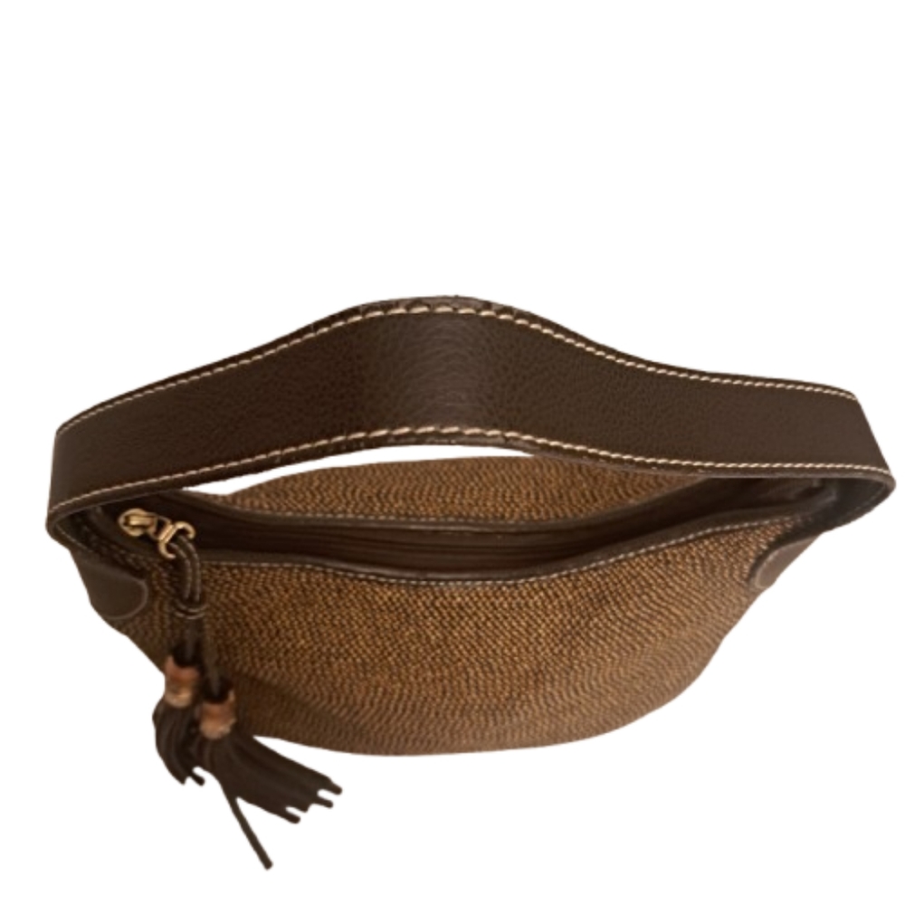 Talbots Vintage Bamboo Tassle Raffia Shoulder Bag - Picture 5 of 14